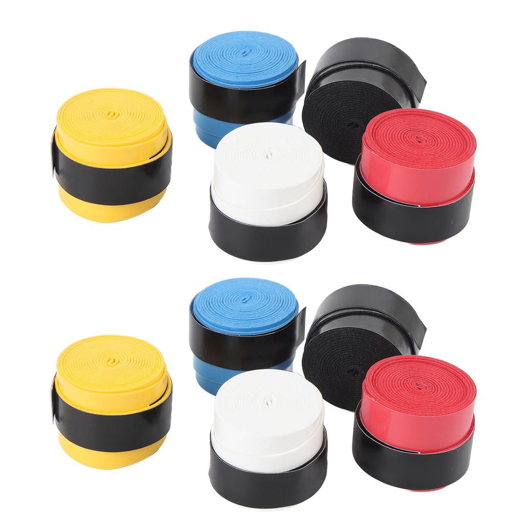 10PCS Tennis Racket Grip Tape 110cm High Performance Handle Wrap PU Super Absorbent Overgrip for Sports
