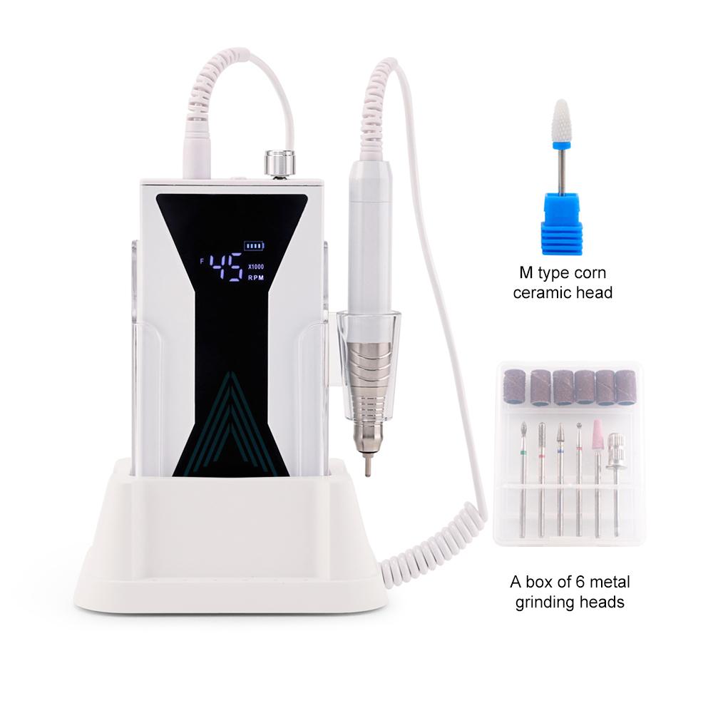 

BEPAN Cordless Brushless 45000RPM Portable 2-in-1 Desktop Nail Drill Machine Drilling Manicure Nail Polisher 85w Powerful UK белый