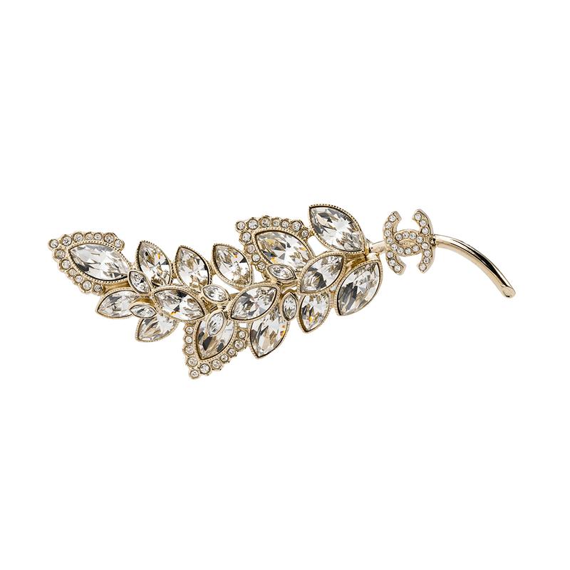 

CHANEL [23 spring and summer new products] CHANEL23S simple diamond-encrusted wheat ear brooch for women золотий