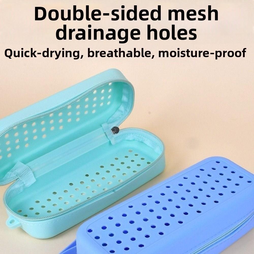 Perforated Swim Goggle Case Silicone Goggle Storage Box Portable Eyeglasses Storage Bag Travel Use