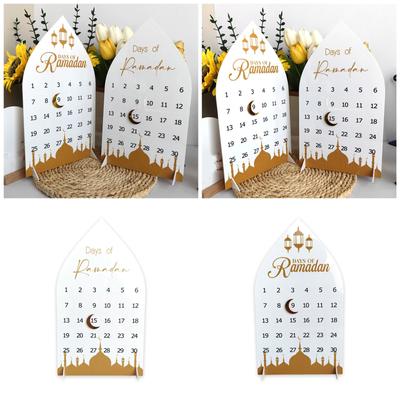 Ramadans Countdown Calendar In Acrylic with Magnetic Moon Designs for Islamics Party Supplies Eid Mubarak Decoration