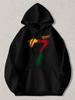 Black Pullover Hoodie with Colorful Abstract Number 7 Graphic and TWDXCZ Text Casual Streetwear Sweatshirt for Daily Wear