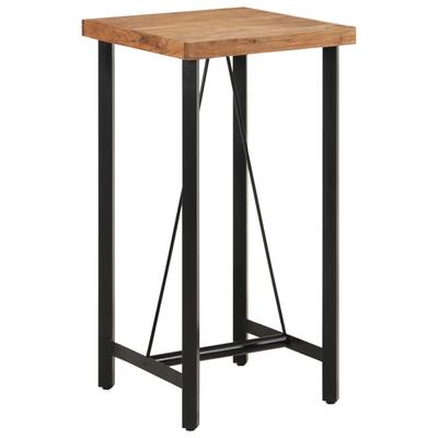 Vidaxl Bar Table, 55X55X107 Cm, Solid Acacia Wood and Iron