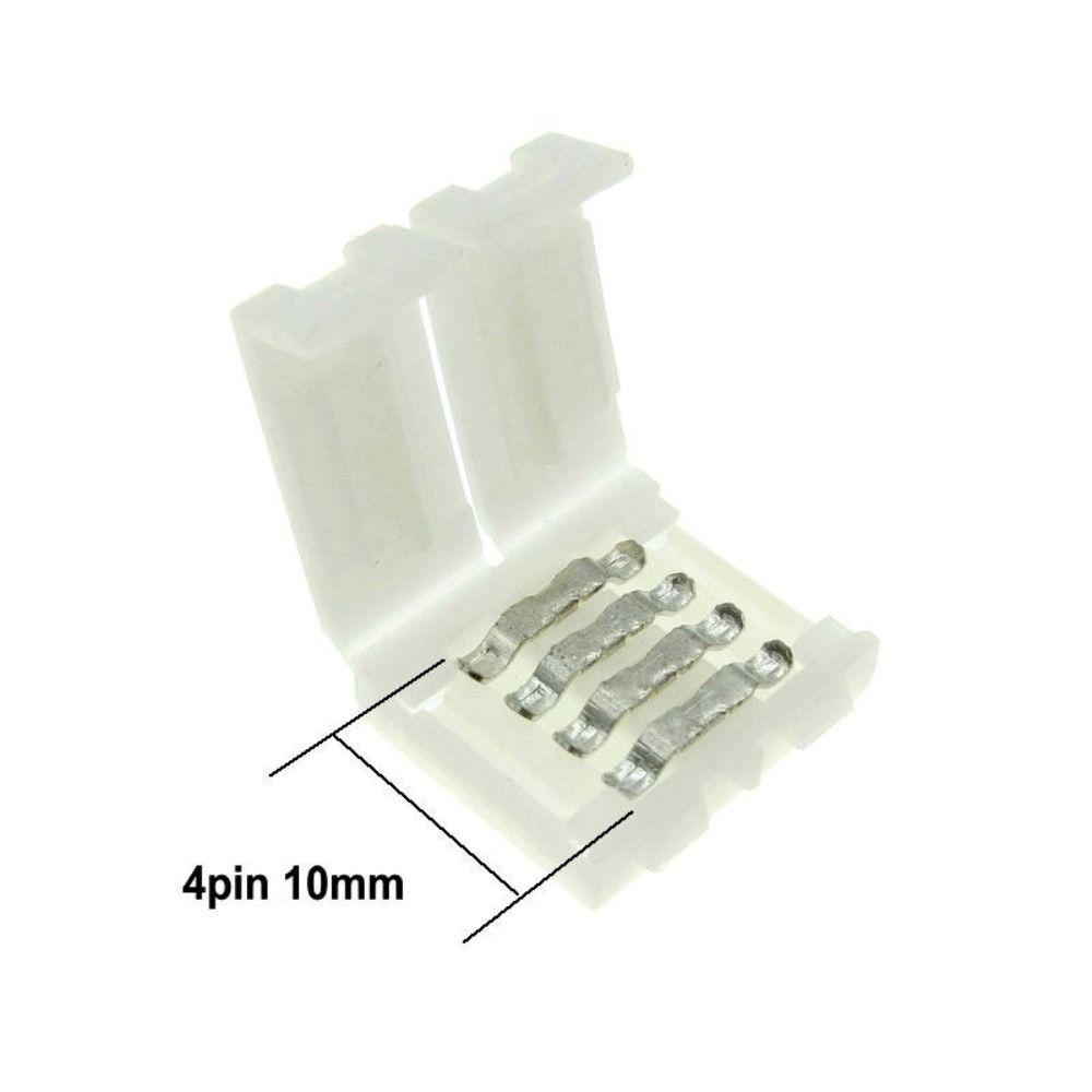 4Pin Design LED Strip Extension Connector 10mm Width PCB Connection Solderless LED Connector 5-24V Voltage Clip Installation