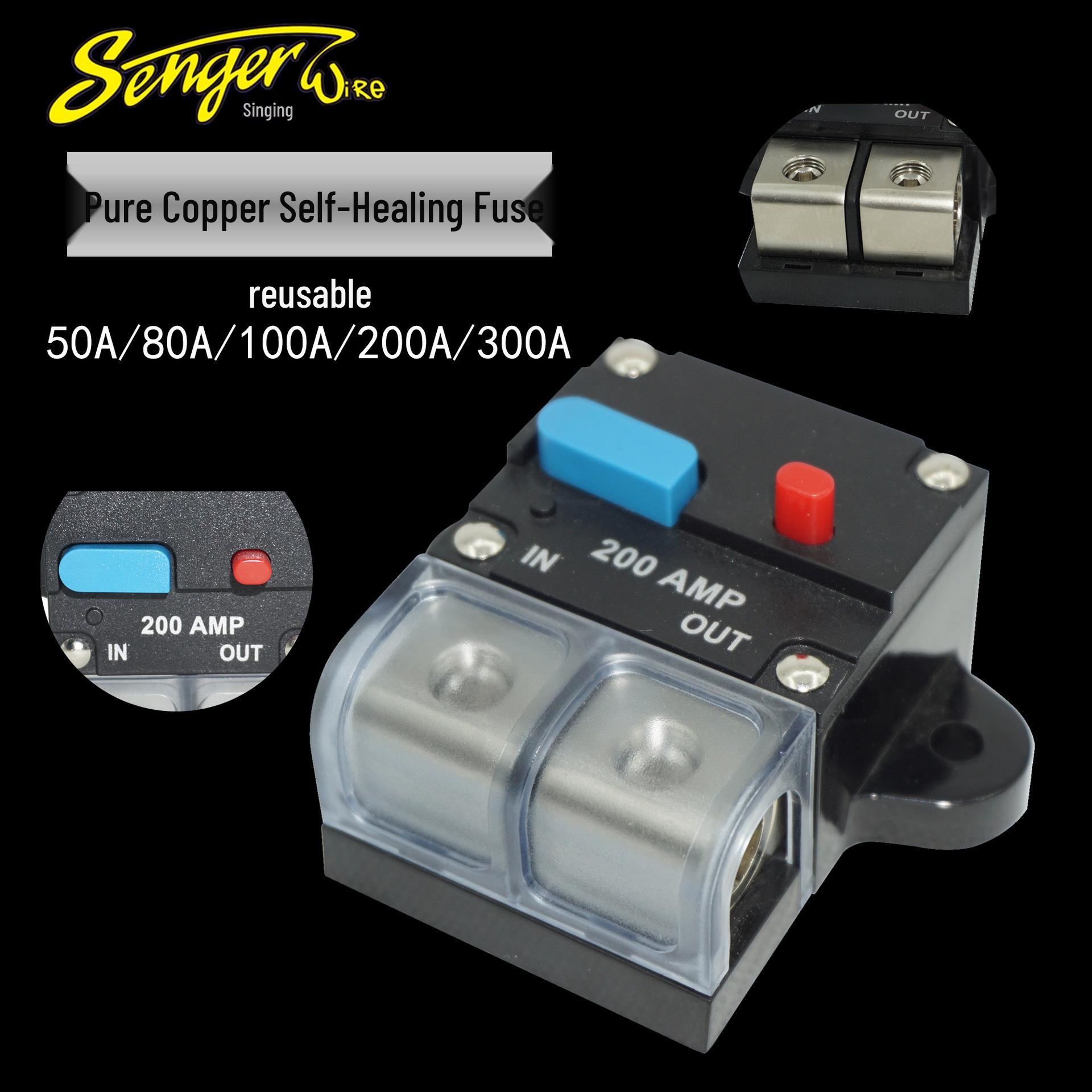 50A-300A Car Circuit Breaker Automatic Self-Resetting Fuse Holder 200A