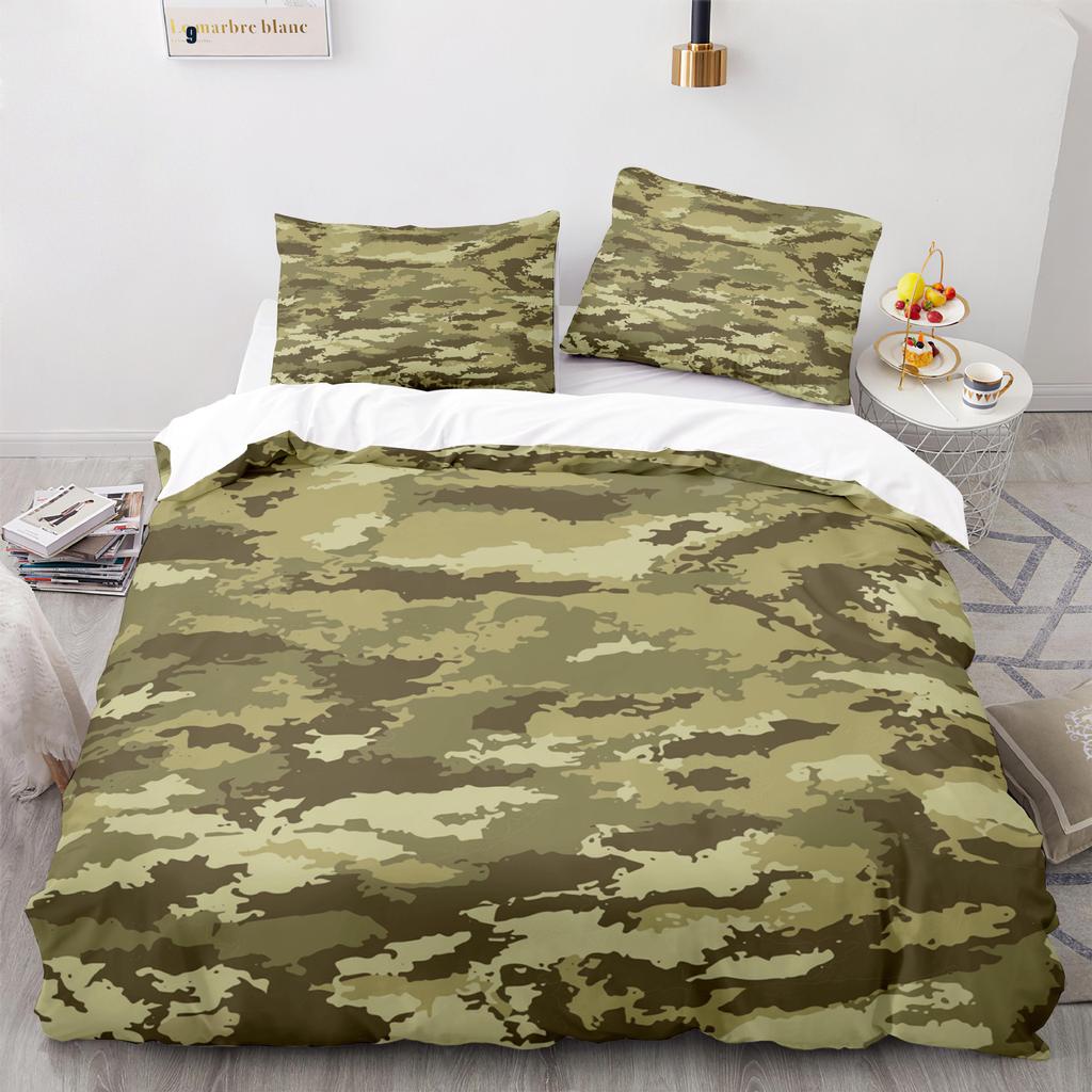 Home Textile Camouflage Quilt Cover Digital Printing Three-Piece Set 3D