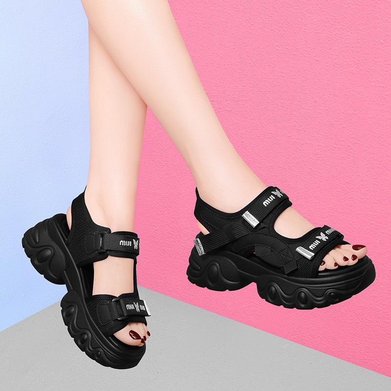 Sports sandals women s summer new versatile fashion outer wear platform casual beach Velcro shoes 34