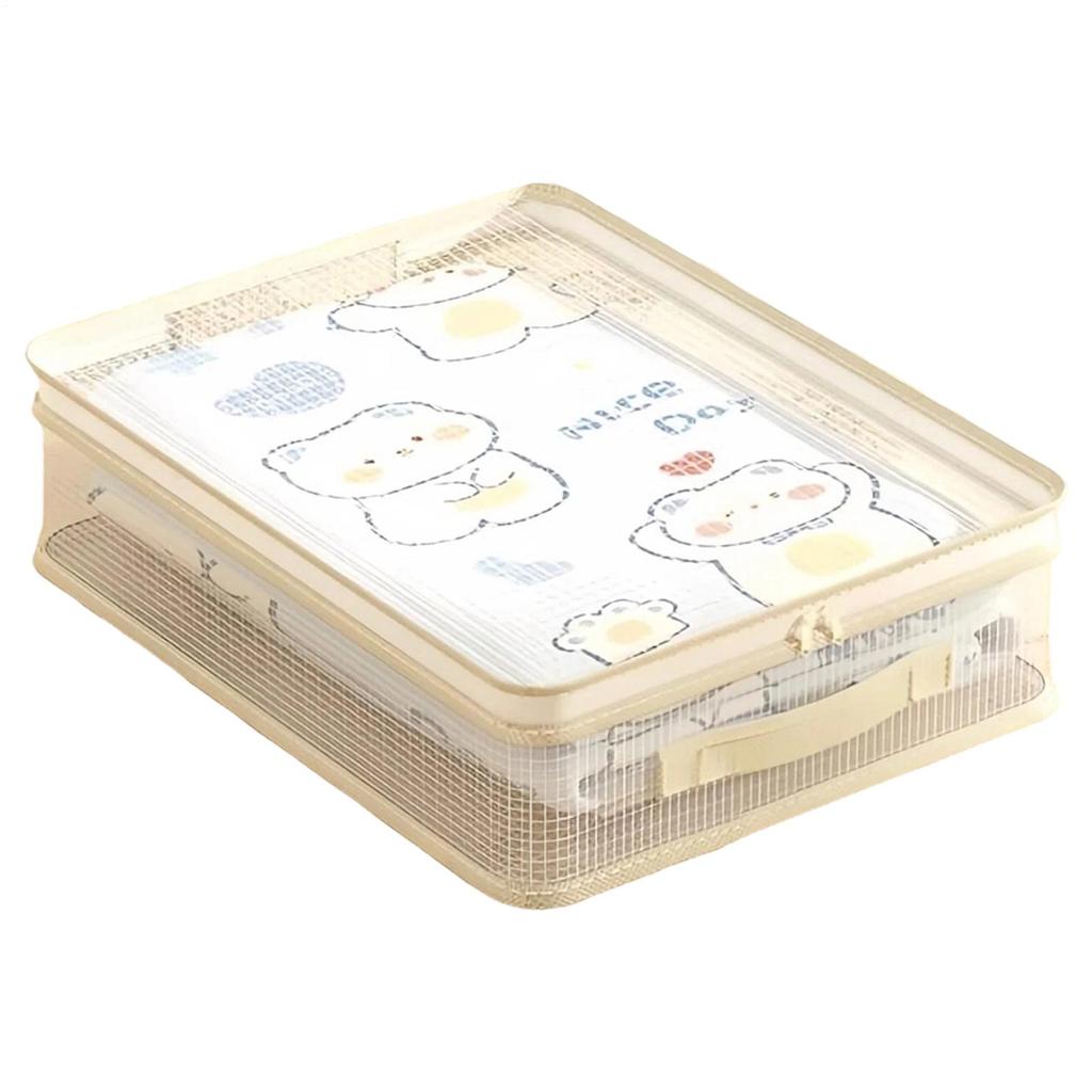 Sheet Storage Foldable Space-Saving Bag With Zipper Bed Sheet Storage For Closet Dorm Bedroom Home Duvet Covers Blanket Sweater