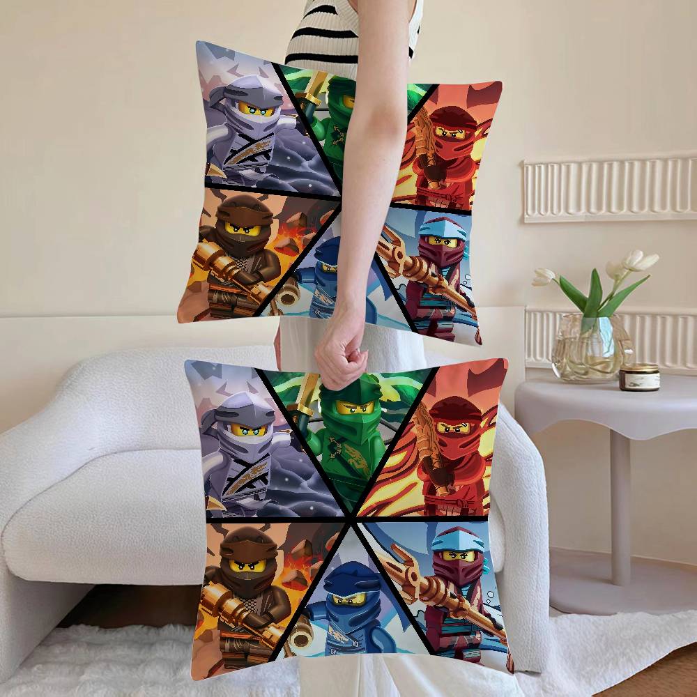 G-Game N-Ninjagos Pillow Case Anti-dustmite Pillowcase Invisible Zipper Silky Sofa Cushion Cover
