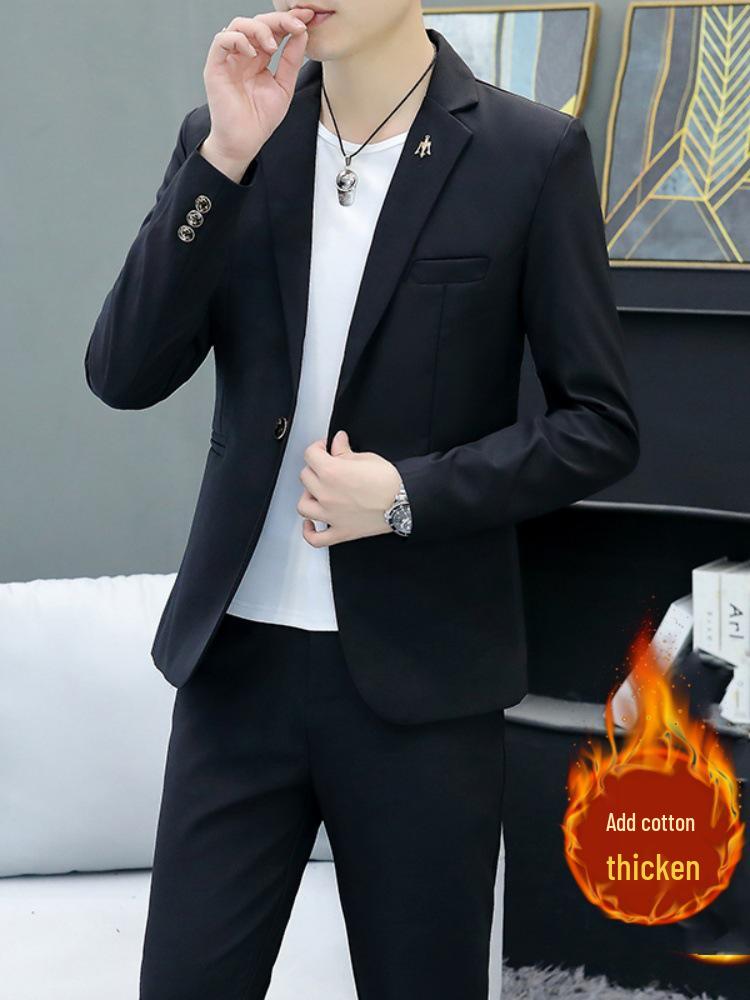 Ensemble Blazer Business Décontracté Coupe Slim pour Homme Style Coréen pour le Printemps et l'Automne