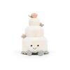Jelly Wedding Series: Cute Plush Doll with Wedding Cake Bouquet & Diamond Ring Art