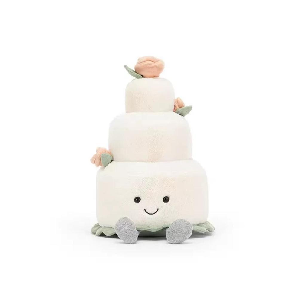 Jelly Wedding Series: Cute Plush Doll with Wedding Cake Bouquet & Diamond Ring Art