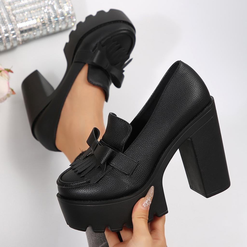 Fashion Women Pumps Chunky High Heels Shoes 2025 Spring Trend Elegant Platform Shoes Woman Anti-slip Comfortable Shoes Zapatos De Mujer