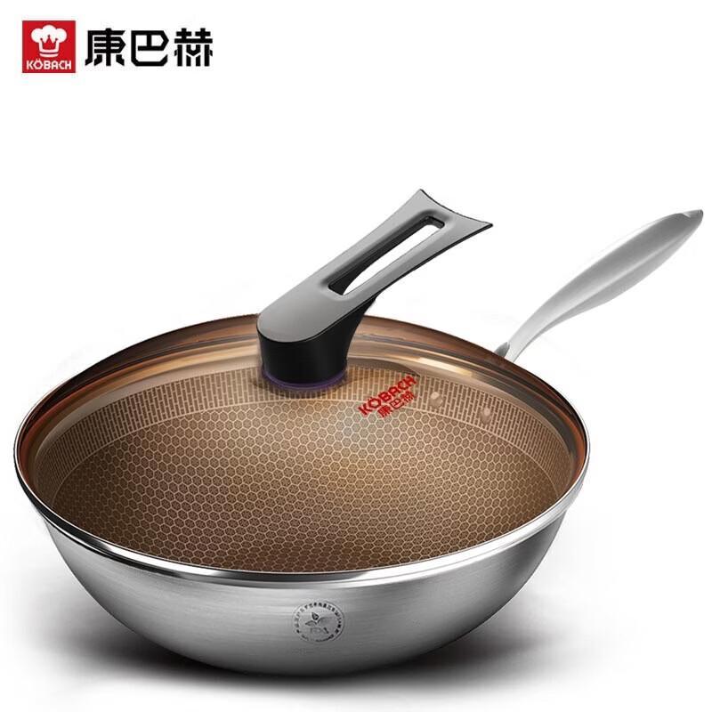 KOBACH 32cm 3-Ply Stainless Steel Wok