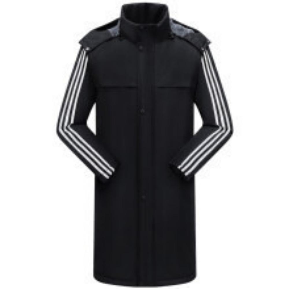 

XXS-7XL большой размер хлопковая куртка мужская трехполосная средней длины бархатная утолщенная хлопковая куртка 7XL чёрный