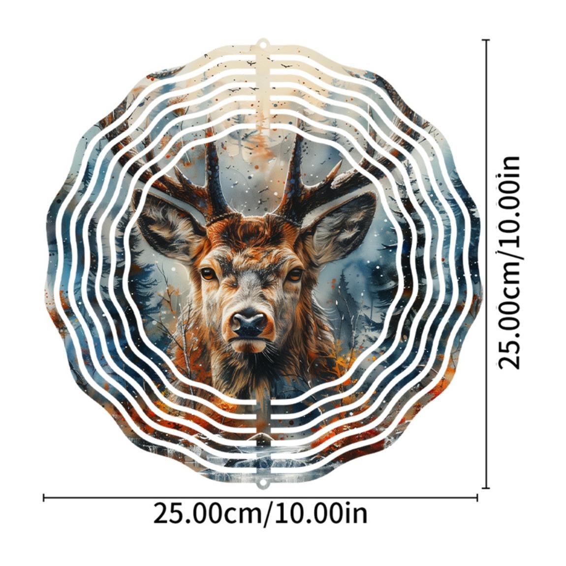 

10-дюймовый металлический ветряк с дизайном оленя, не требует батареек, включает крючок, идеальный подарок для мамы, друзей, декор для сада и двора 01A