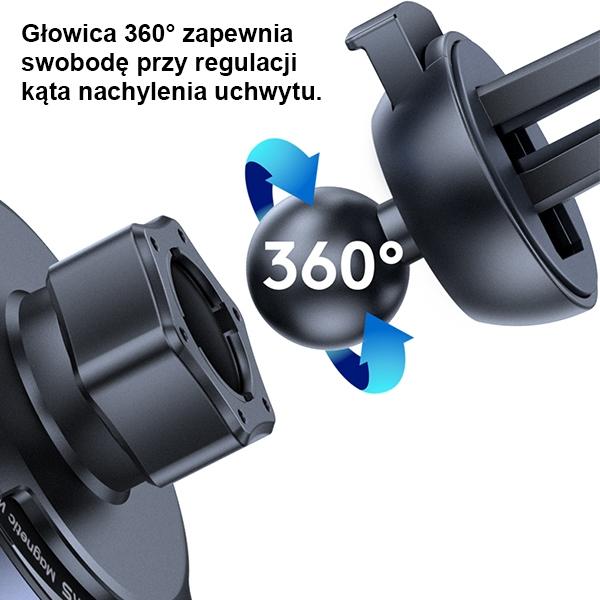 Usams Uchwyt Indukcyjny Us-Cd164 15W 2W1Magnetic Do Kratki Went. Transparent Cd164Dz02