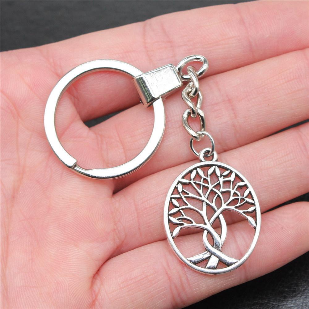 Tree of Life Nature Growth Pendant Antique Bronze Metal Keychain Trendy Gift for Nature Lovers