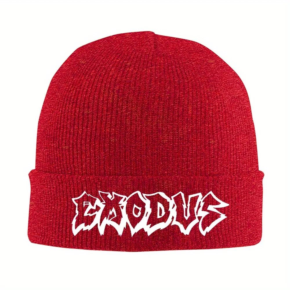 pc Thrash Metal Style Exodus Band Beanie Hats Bonnet Hats Unisex Women YK Cool Hippie Knitted Hat Spring Graphic Elastic Caps