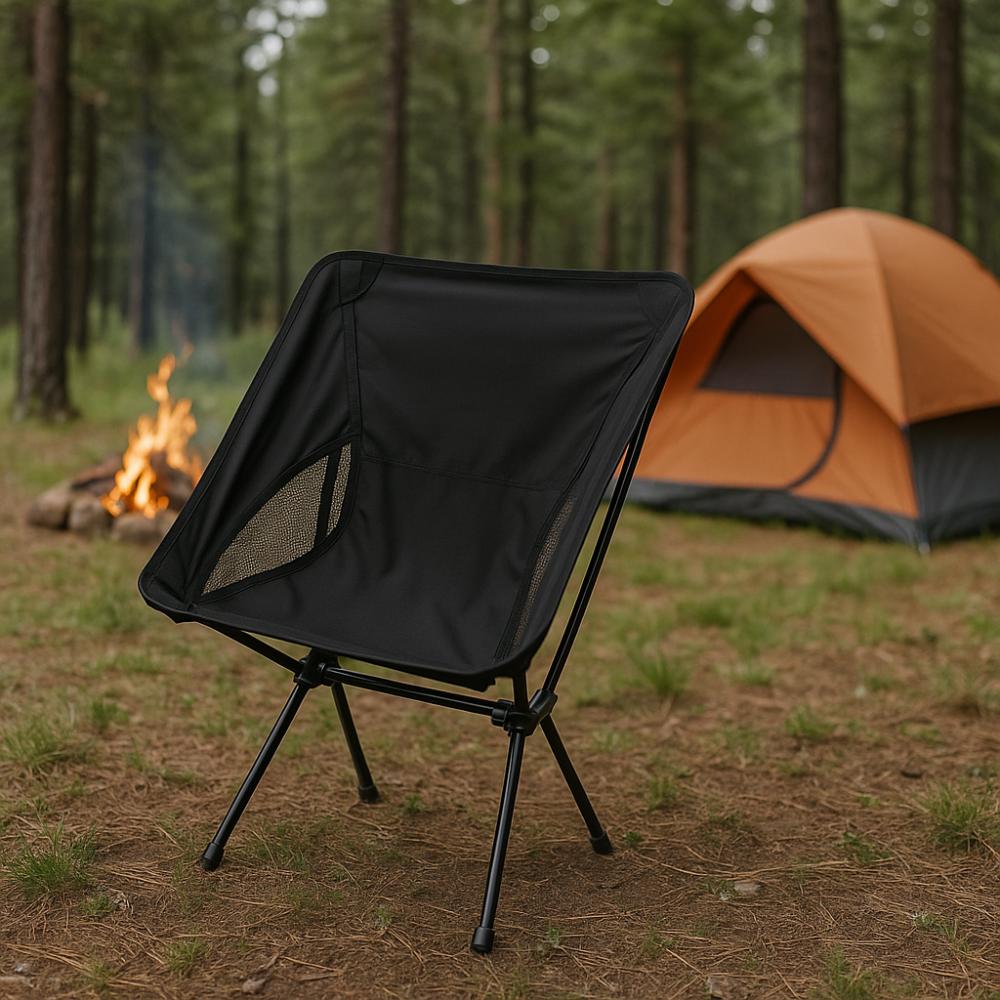 Collapsible Fishing Folding Chair Backrest Hiking Picnic Seat Comfortable Moon Chair Outdoor