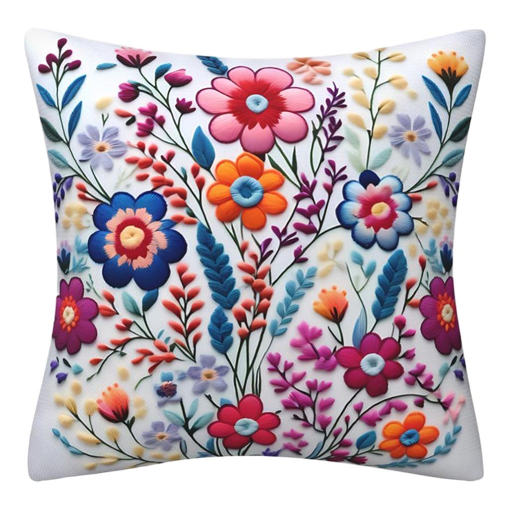 Imitation Embroidery 3D Flower Pillowcase For Spring And Summer, Fashionable And Sofa Cushion Cover