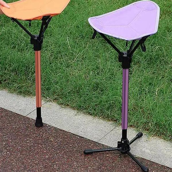 Folding Chair Collapsible Chair Retractable Walking Aid Crutch Stool Adjustable Hiking Chair For Outdoor Hiking Picnic TraveL