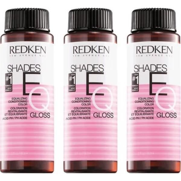 Teinture Pour Cheveux - Redken - Shades Eq 08na Volcanic - 60 Ml - Unisex - Lot De 3