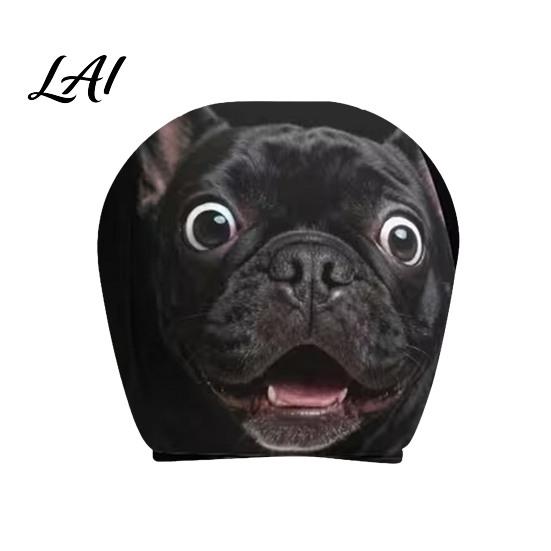 Humorous Car Seat Protectors Scary Ghost Face Headrest Covers Funny Expression Auto Spooky Cartoon Decoration for SUV Truck Elastic Vehicle Interior