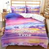 Hawaiian Summer Beach Duvet Cover Exotic Tropical Seascape Bedding Set Microfiber Palm Trees Comforter Cover For Kids Adult Room