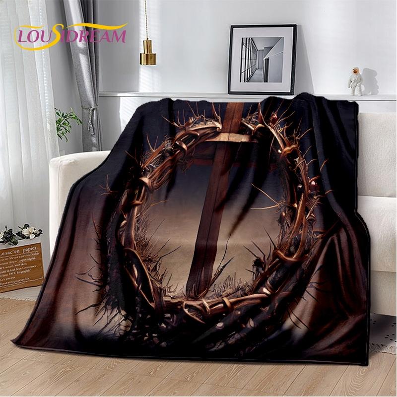 New 3D Pray Holy Bible Cross Jesus Soft Blankets,Keep Warm Throw Blanket Comfortable Blanket for Picnic Beds Sofa Home Bedroom