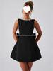 Pearl Backless Short Dress for Women
