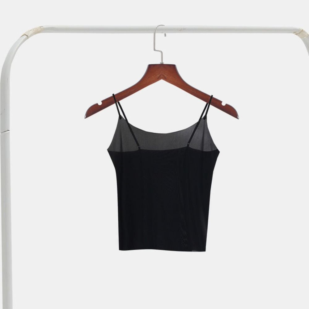 Thin Ice Silk Traceless Sling Bralette Crop Tops Sleeveless Camisole Strap Skinny Vest Tops Female