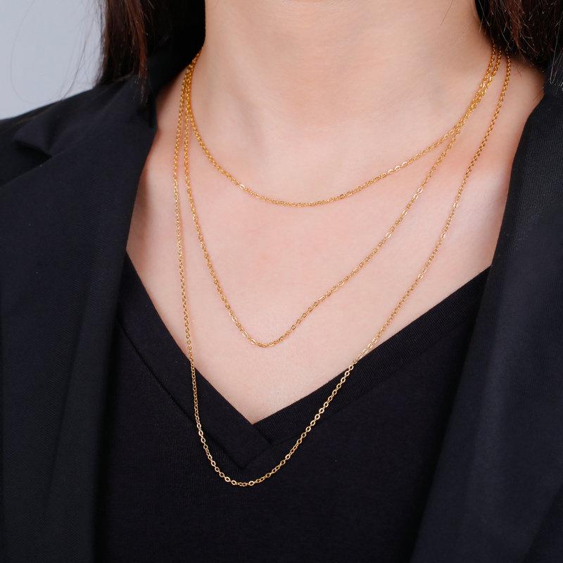 Silver Cross Pendant Necklace Delicate Clavicle Chain DIY Universal Fine Link Extension Jewelry For Women