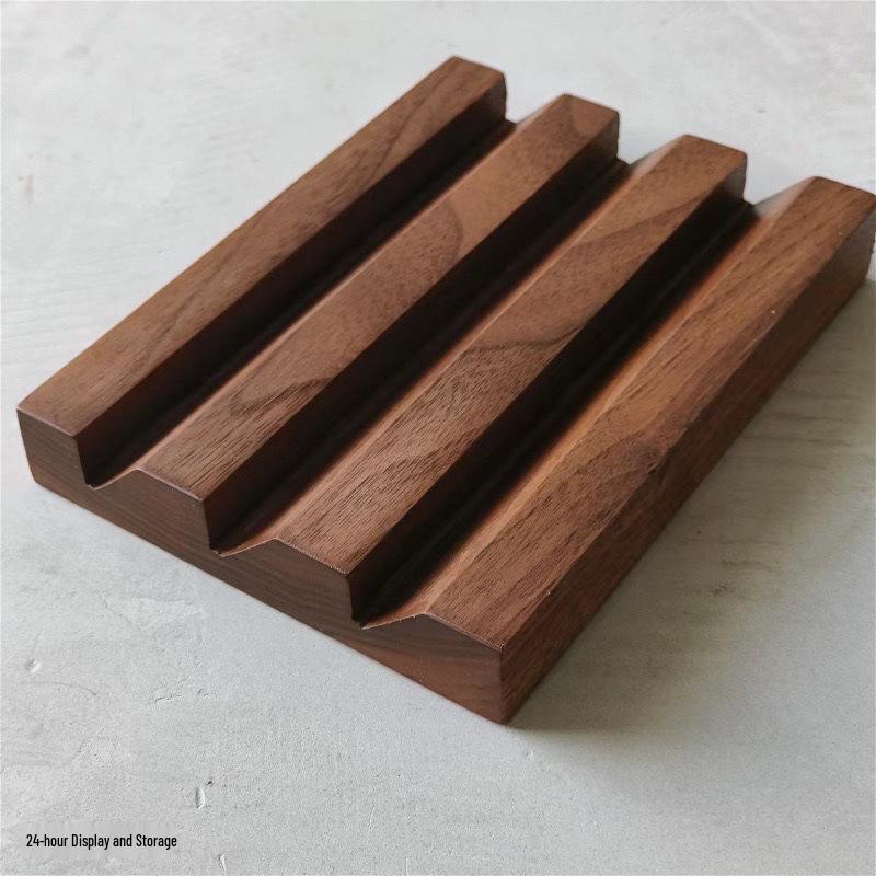 Black Walnut Wide Slot Ring Display Board for Jewelry & Photography