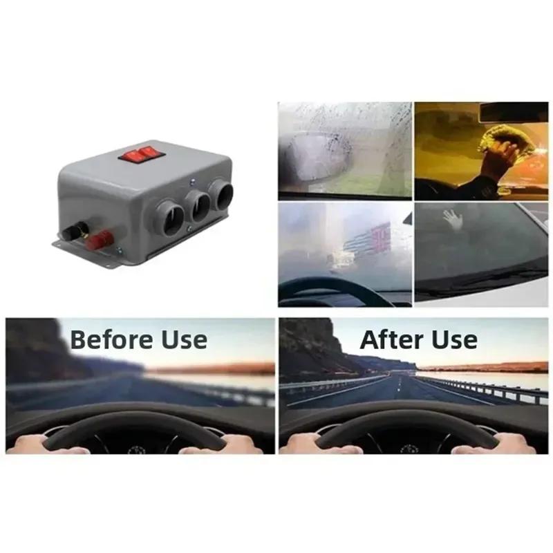 800W 12V Car Heater with Triple Hole Design for Rapid Heating Defrost Low Noise Operation Vehicle Heater for Winter Use