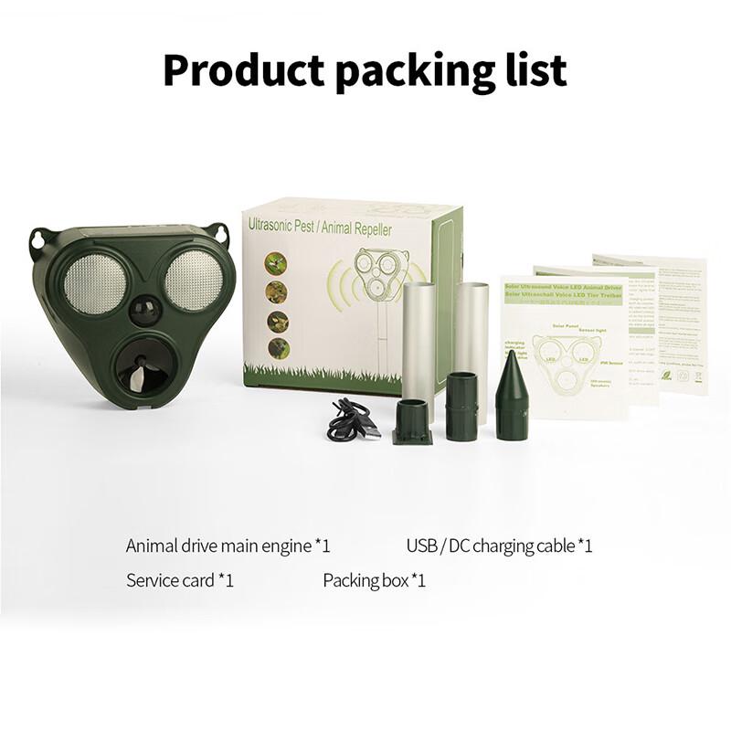 Outdoor Solar Ultrasonic Animal Repeller