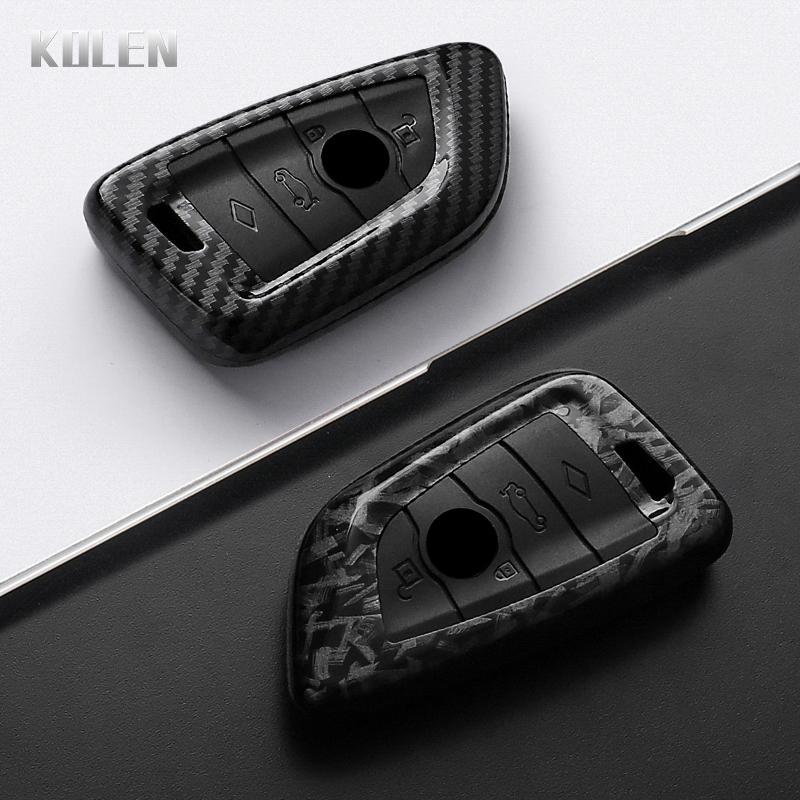 ABS Carbon Fiber Style Car Key Case Cover for BMW X1 X3 X5 X6 X7 1 3 5 6 7 Series G20 G30 G11 F15 F16 G01 G02 F48 Accessories