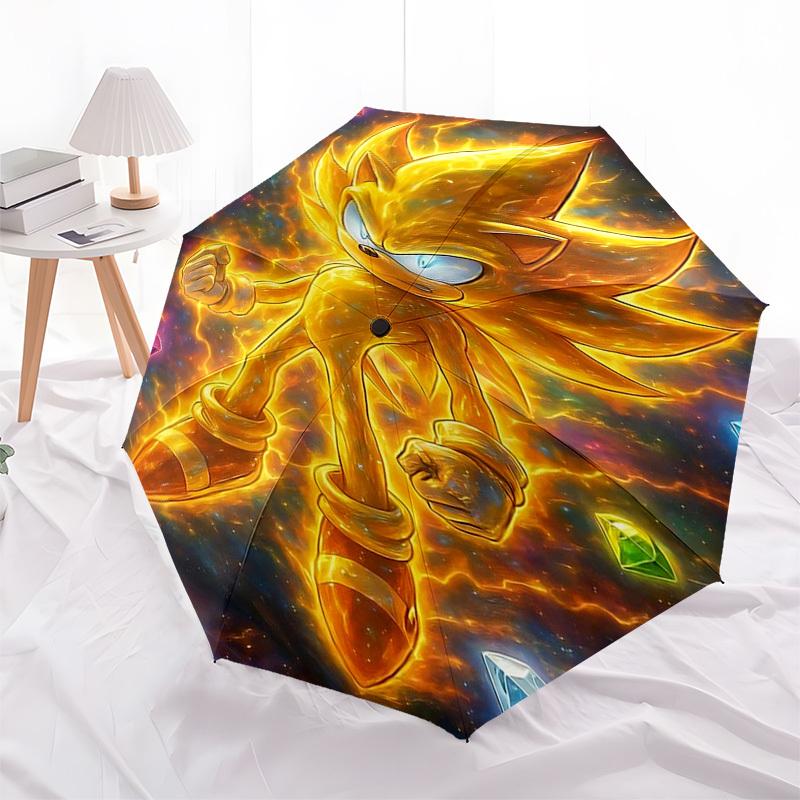 

1pc Full Moon Fireworks UmbrellaAutomatic Opening Closing, Portable 3-Fold Design with 8-Bone Iron Frame, Perfect for Outdoor Use, Festive Gifts, Trav