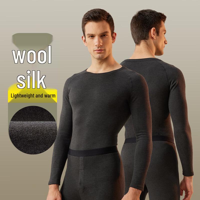 Yuzhaolin Men's Thin Cashmere Silk Thermal Underwear Set