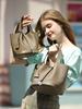 Women's Cowhide Leather Bucket Handbag: Small, Versatile, High-End for Work or Commute
