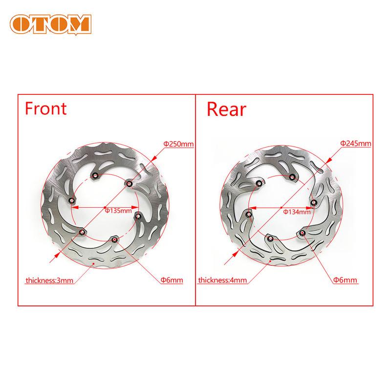 Motorcycle Accessories Front 250mm Rear 245mm Brake Disc Rotors 6 Holes Steel Plate For YAMAHA YZ 125 YZF YZFX WRF 250 450 Bikes