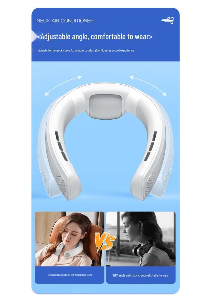 Silent Leafless Neck Fan: Portable Outdoor Semiconductor Cooler