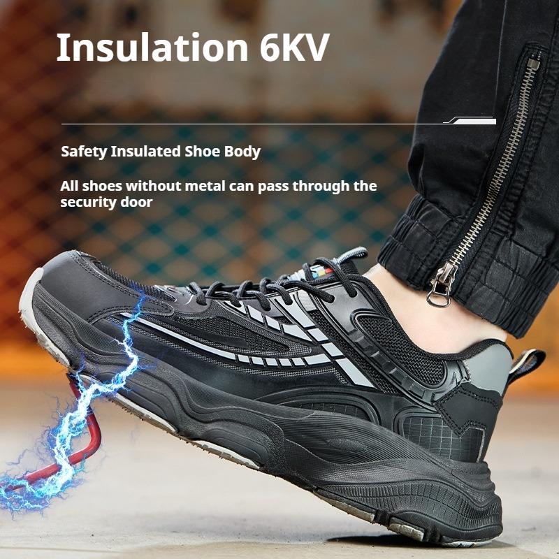 Protective Work Shoes With Plastic Toe Anti-Puncture Insulated Shoes Comfortable Safety Boots Non Slip Lightweight Safety Shoes