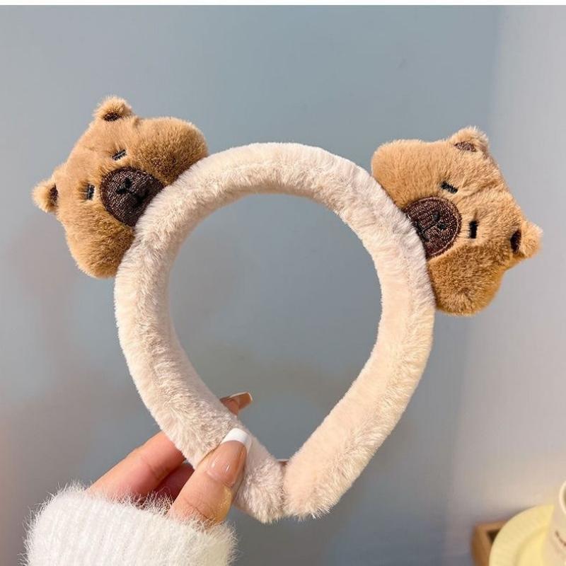 

Плюшевая повязка на голову для женщин Милая новая мультяшная повязка для волос Повязка для умывания маски для лица Нескользящая повязка Аксессуары для волос