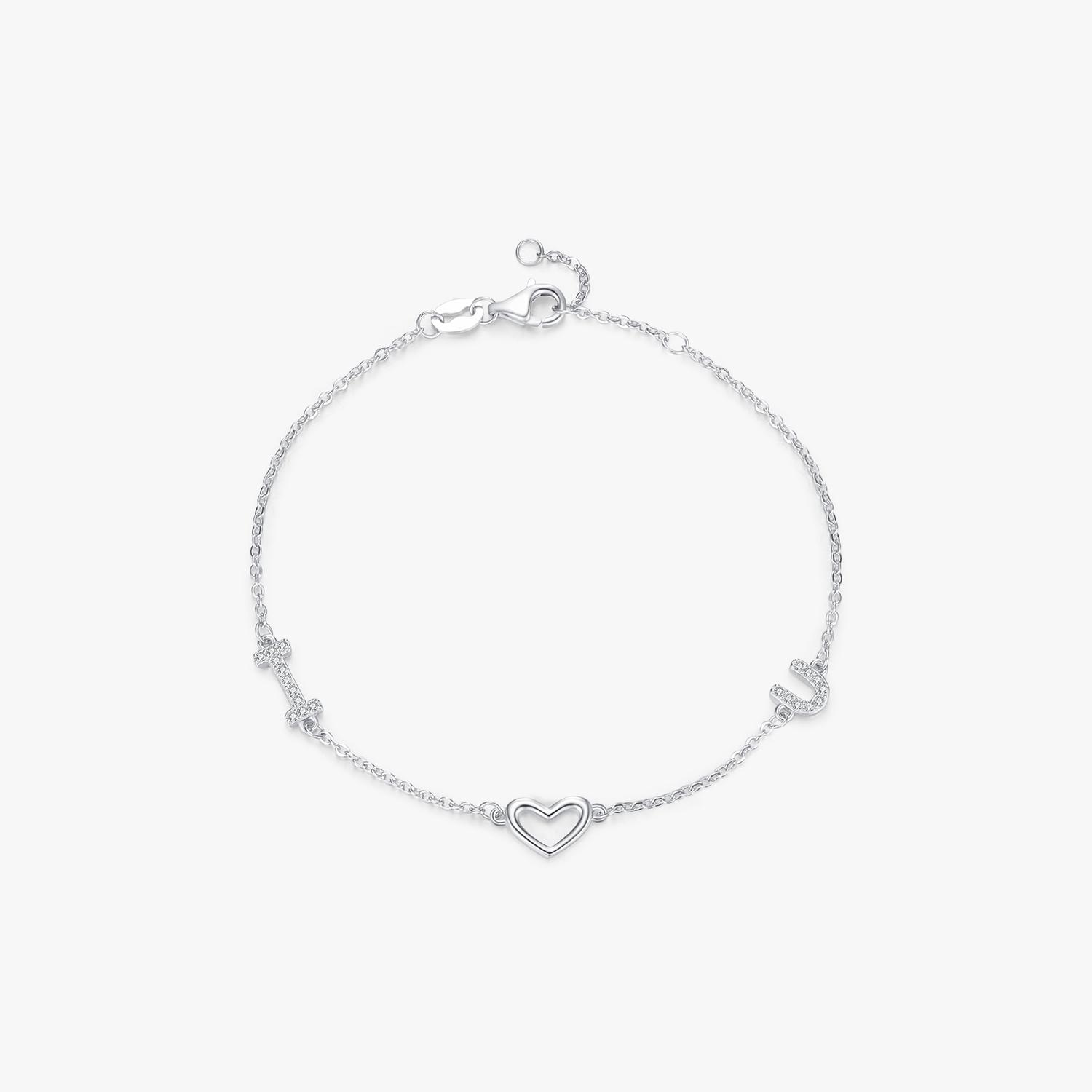 Romantic Beaded Heart Bracelets for Women in 925 Sterling Silver