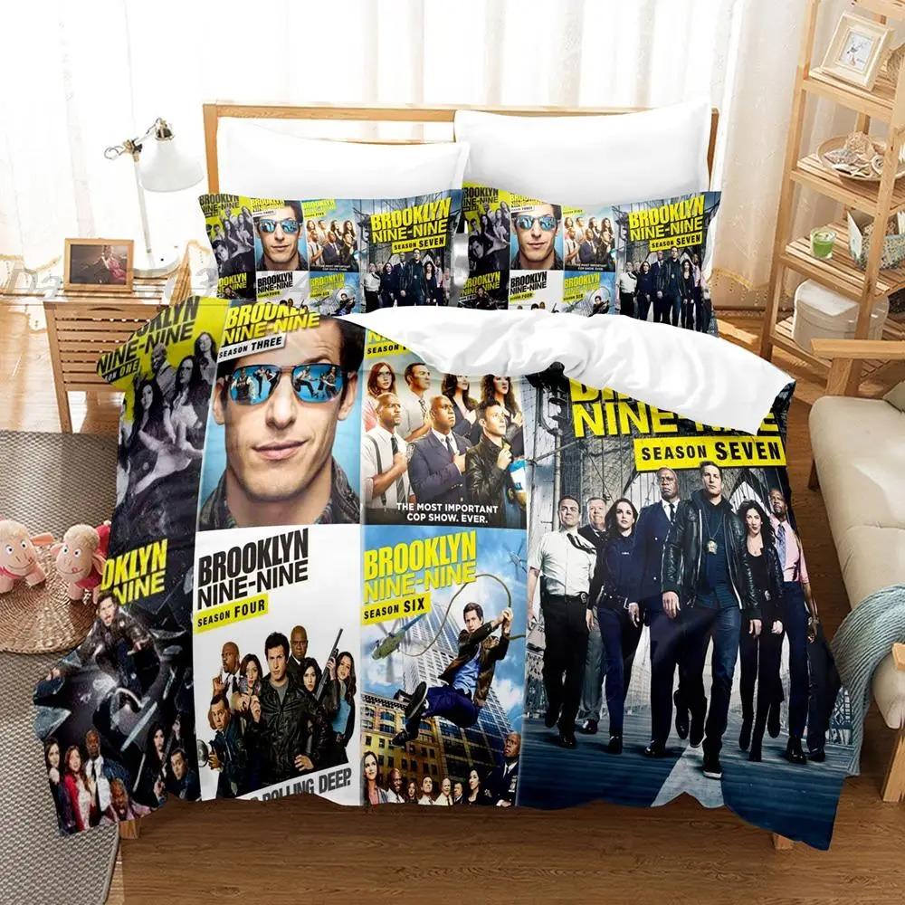 Broklyn-Nine-Nine Beding Set Einzelbett Twin Ful Quen King-Size Abmessungen Abmessungen Bettwäsche-Set Aldult Junge Jungen Schlafzimmer Bettbezug-Sets 3D-Druck