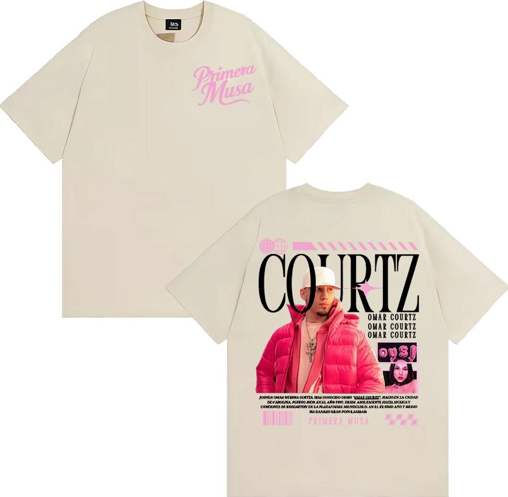 2025 Summer Rapper Omar Courtz Primera Musa Tour Tshirt Male Hiphop Retro Tshirt Casual Highquality Cotton Tshirt Top