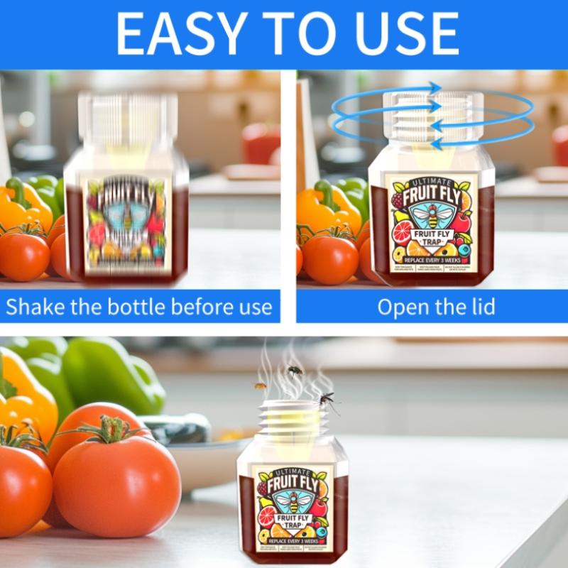 23ml Fruit Fly Trap Refill Bait Powerful Attraction for Bars Kitchens Indoor Use Long Lasting Bug Catcher Safe for Family