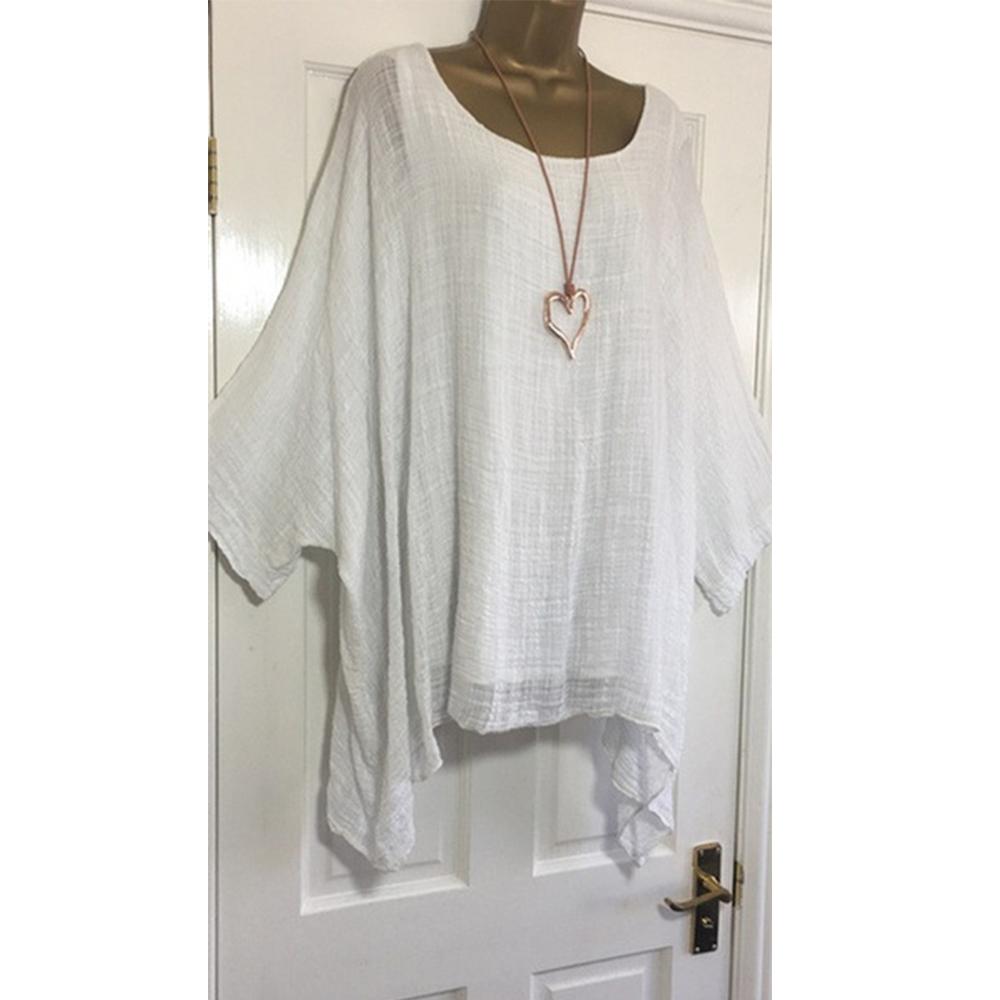 Női póló Közepes ujjú Egyszínű Alkalmi Laza Denevérszárnyú ujjú Kerek nyakkivágású Póló Női Szexi Plus Size Felső