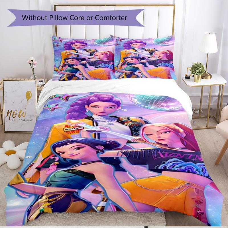 3pcs Duvet Cover Set (1*Duvet Cover + 2*Pillowcase, Without Core), K Print Soft All‑Season Bedding Set, Home Bedroom Decor Gift